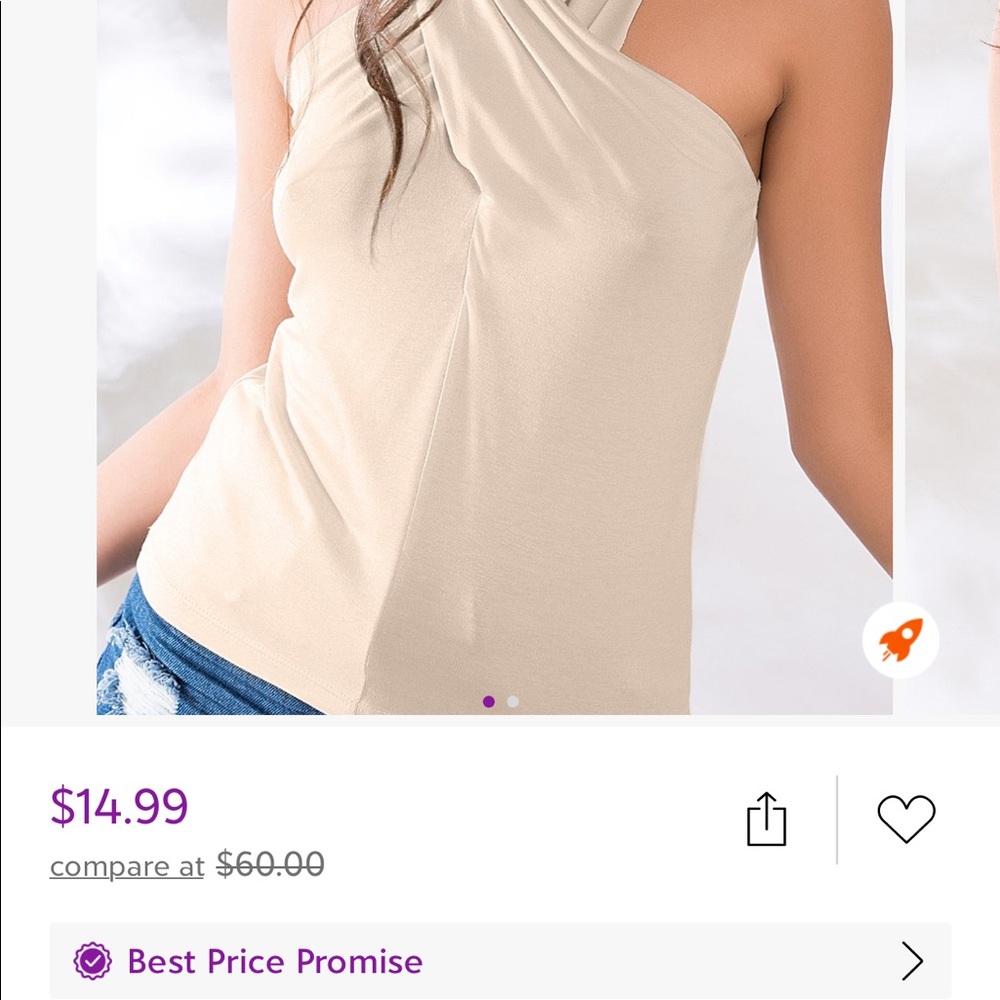 Ladies Milan Kiss Cross Neck top, color Stone